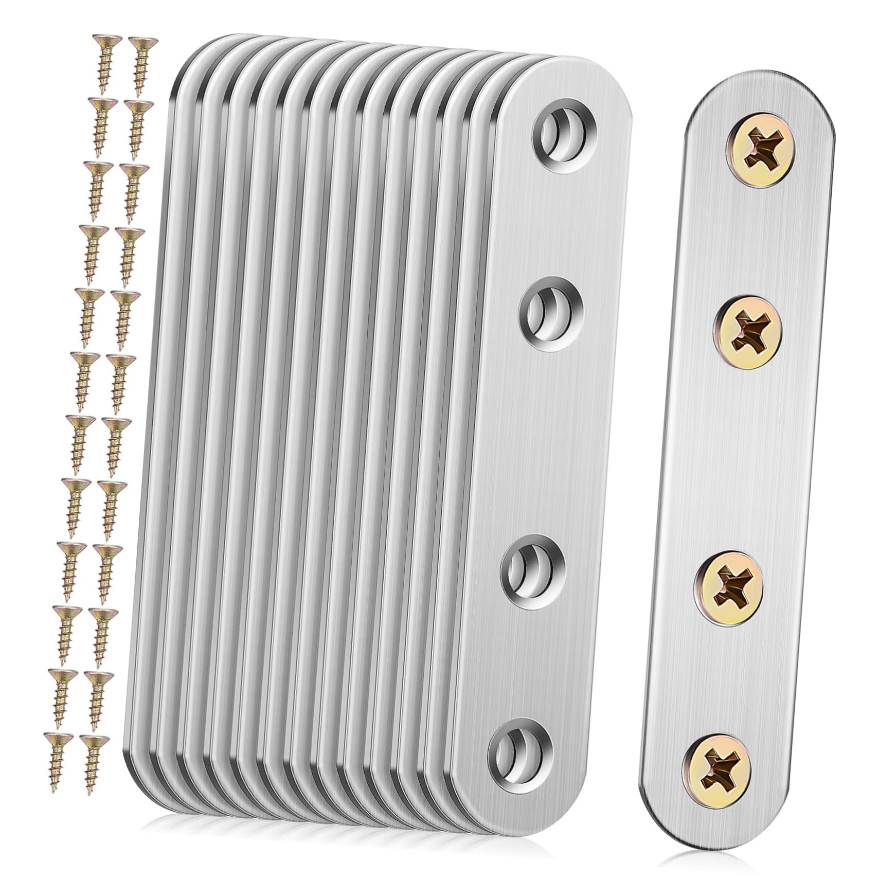 MUSISALY Metal Flat Brace 14 Pcs Corner Bracket Set Joining Plate Connector Black Corner Mending Plates for Furniture