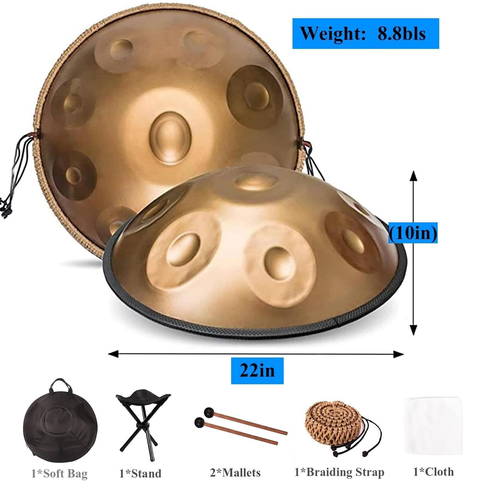 ハンドパン　10音　432Hz Amazon.co.jp: ハンドパンドラム スチールハンドパン、9/10/12音