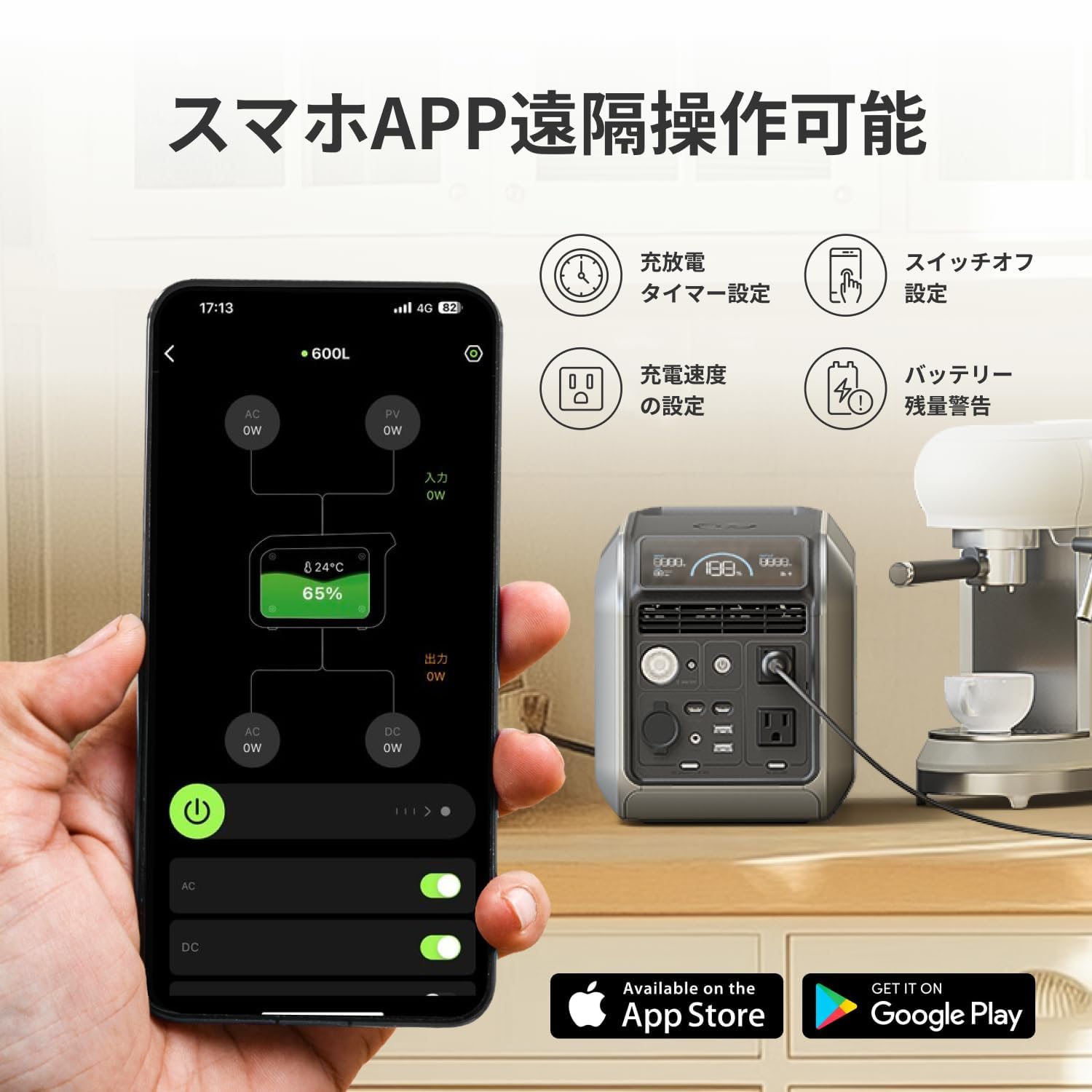 Amazon.co.jp: Dabbsson ポータブル電源 600L 768Wh + 120Wソーラー