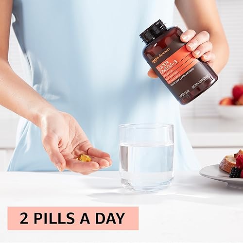 Miniatura 5 de Tienda Elements Super Omega-3 con sabor a limón natural  corazón cerebro salud de los ojos  120 cápsulas blandas 1280 mg por porción 2 cápsulas en