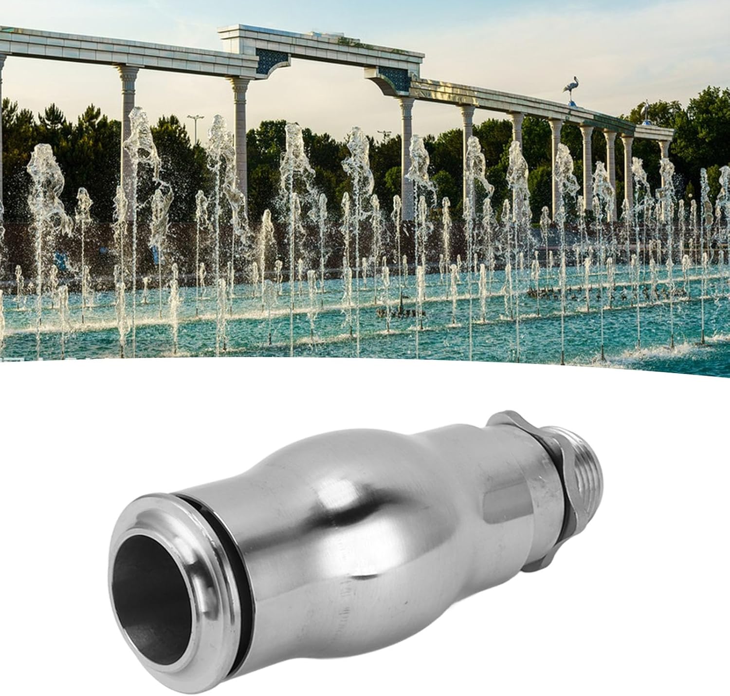 Fountain Nozzle,Water Fountain Nozzle Spray, Stainless Steel Adjustable Height Frothy DIY Bubbling Waterfall Water Spray Head for Landscape Pool Patio(G1.5")