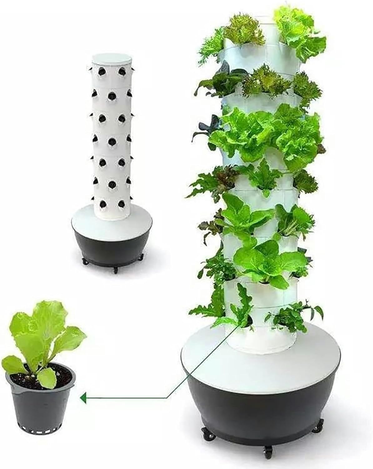 AMNOOL Hydroponics Tower, 6 Floor 36 Pods Hydroponic Growing System, Garden Tower Aeroponics Growing Kit for Herbs, Fruits and Vegetables Planting