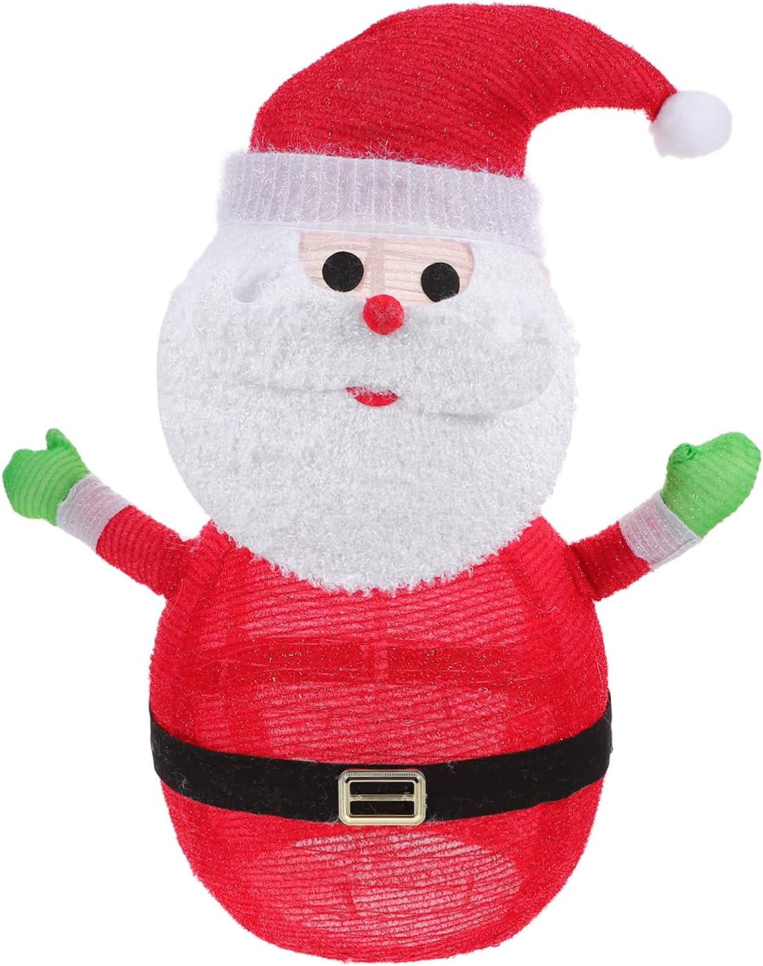 Cabilock Foldable Santa Claus Figurine with Illuminating Lights Compact Christmas Indoor Decor for Home Office Holiday Celebrations Versatile Festive Decoration for Seasonal Use