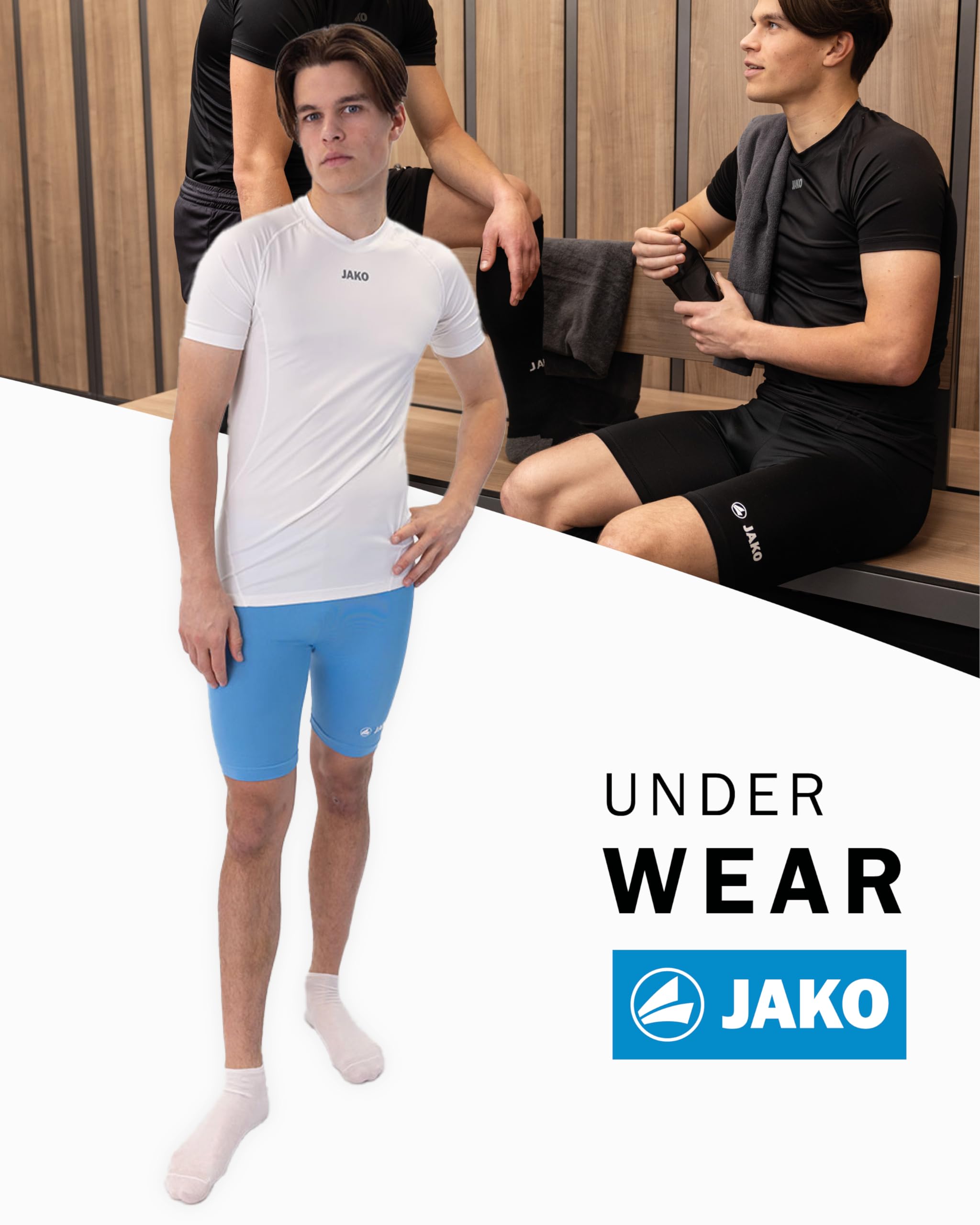 JAKO Unterziehhose Kinder Tight Basic 2.0 Skyblue 152 - Elastische Fahrradhose Kinder aus Polyester, Radlerhose Kinder mit elastischem Bund, Thermohose