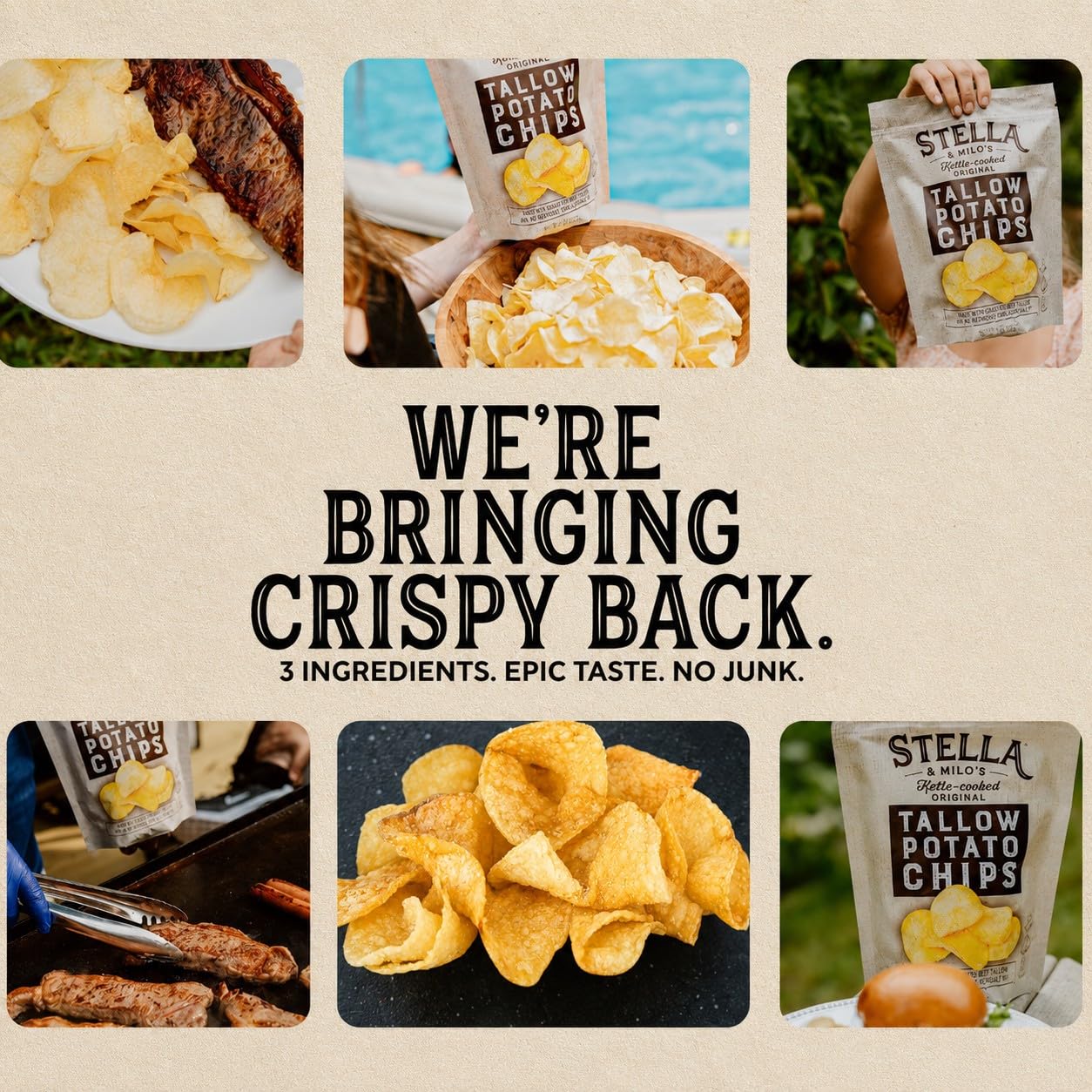  Kettle Cooked Beef Tallow Potato Chips, Seed Oil Free Chips Made with Grass Fed Beef Tallow, Original Flavor, 5 oz 9 - pack thumbnail