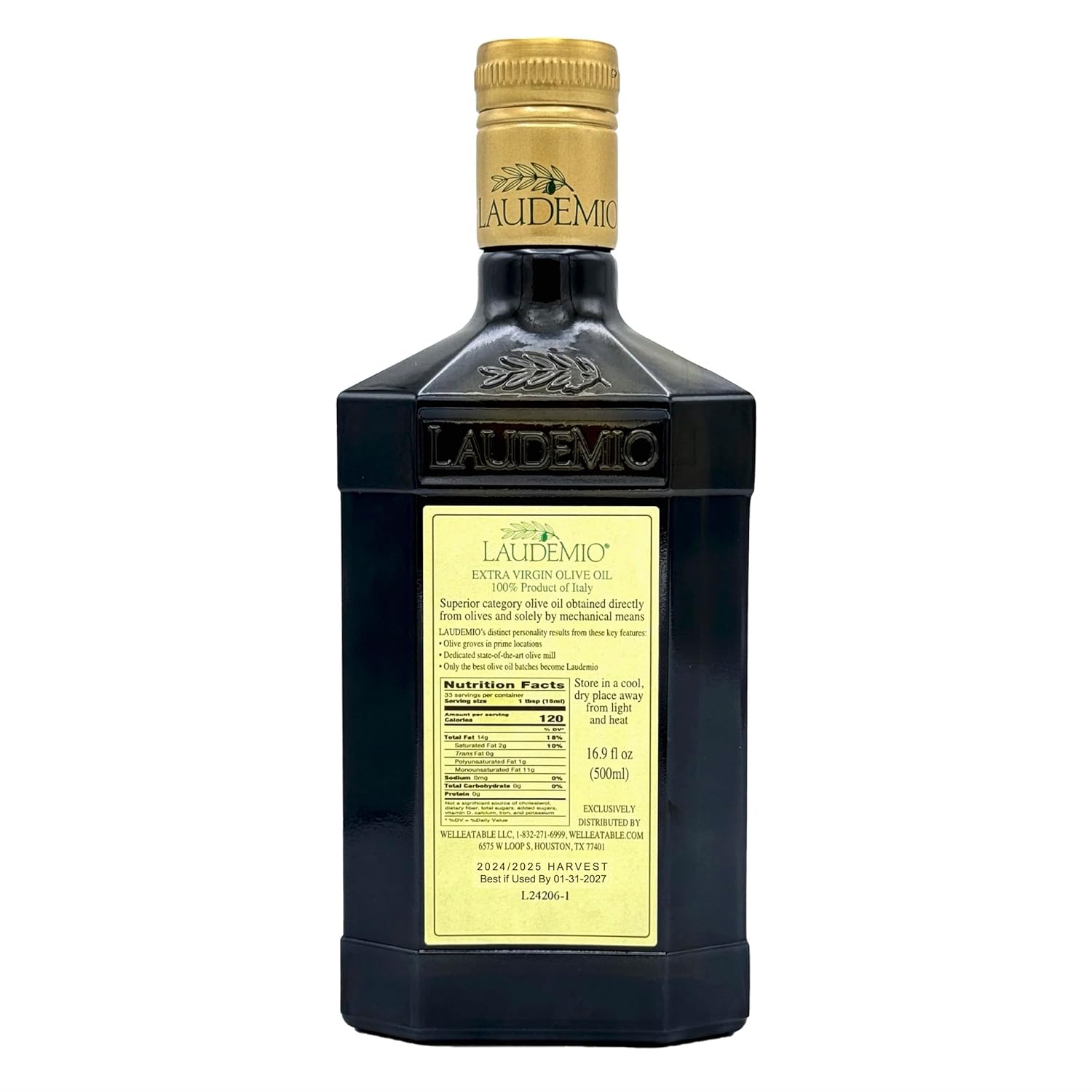 Laudemio Poppiano Guicciardini – Extra Virgin Olive Oil from Tuscany, 700+ mg/kg High Polyphenols, 2025 NYIOOC Gold Award, Early Harvest Frantoio olives, Lab Tested, No Pesticides, Premium Gift Box