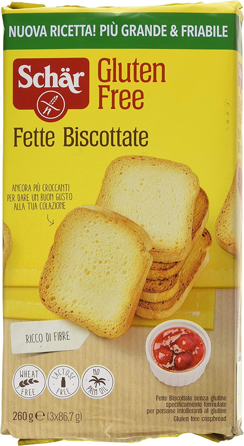 Lot de 6 pantoufles de biscottate Senza Glutine Biscottate 260 g sans gluten