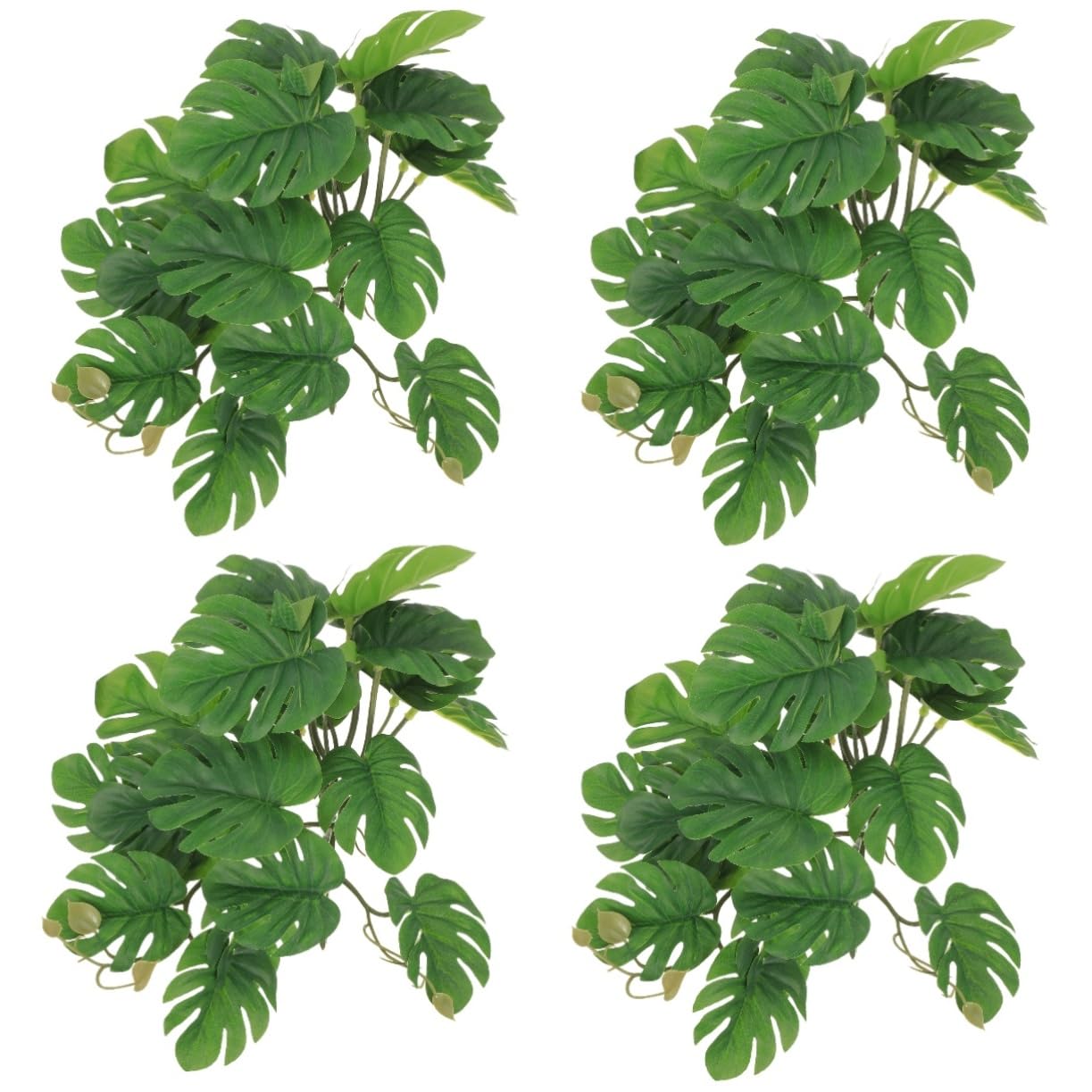 BESPORTBLE 4pièces Plantes Artificielles Décoratives pour Terrarium Ornements Réalistes pour Reptiles Et Aquariums Accessoires De Décoration Feuillage Habitat Naturel pour Tortues Et