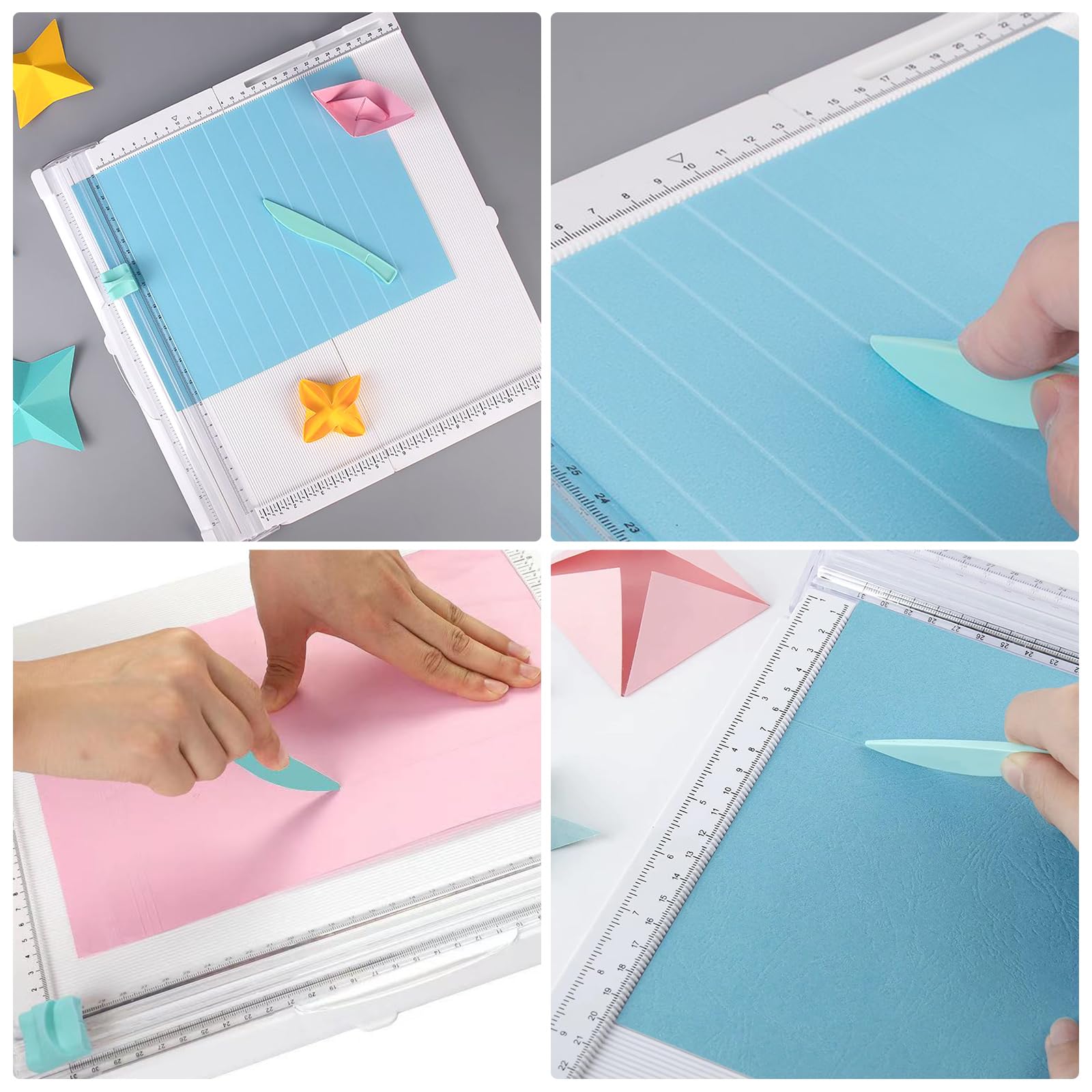 Coupe-Papier Et Tableau De Bord 2 En 1, Massicot A4 Avec Fonction Pliage, Coupe Papier, Coupeur Guillotine Portable, Planche De Taille Et De Découpe Pour Faisant Du Scrapbooking, Bureau