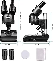 Vista 7 de ESSLNB Microscopio estéreo binocular montado, microscopios, microscopio biológico portátil con oculares WF10x, objetivos 3X, aumento 30X