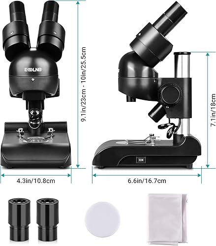 Miniatura 7 de ESSLNB Microscopio estéreo binocular montado, microscopios, microscopio biológico portátil con oculares WF10x, objetivos 3X, aumento 30X,