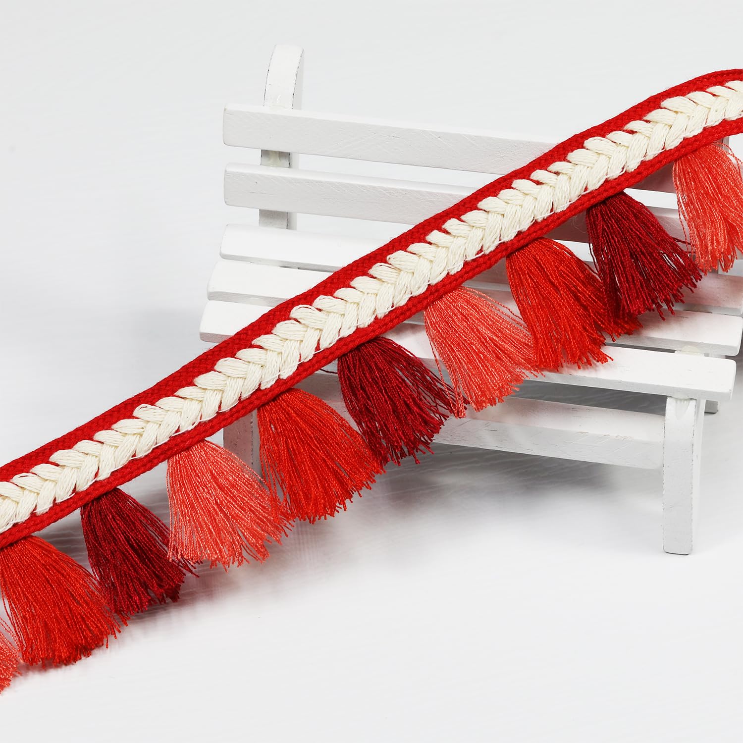 Amazon.com: 5 Yard 40mm/1.57 Inch Red Vintage Cotton Fringe Fringe ...