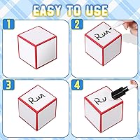 Vista 6 de Charniol 7 unidades de bloques de borrado en seco de espuma en blanco, dados de borrado en seco, cubos de 2 x 2 x 2 pulgadas con marcador