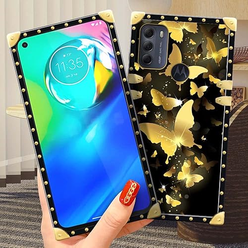 Miniatura 6 de DAIZAG Funda compatible con Moto G Power 2022, diseño de mariposas doradas G Power 2022 para niñas, diseño de esquinas reforzadas totalmente