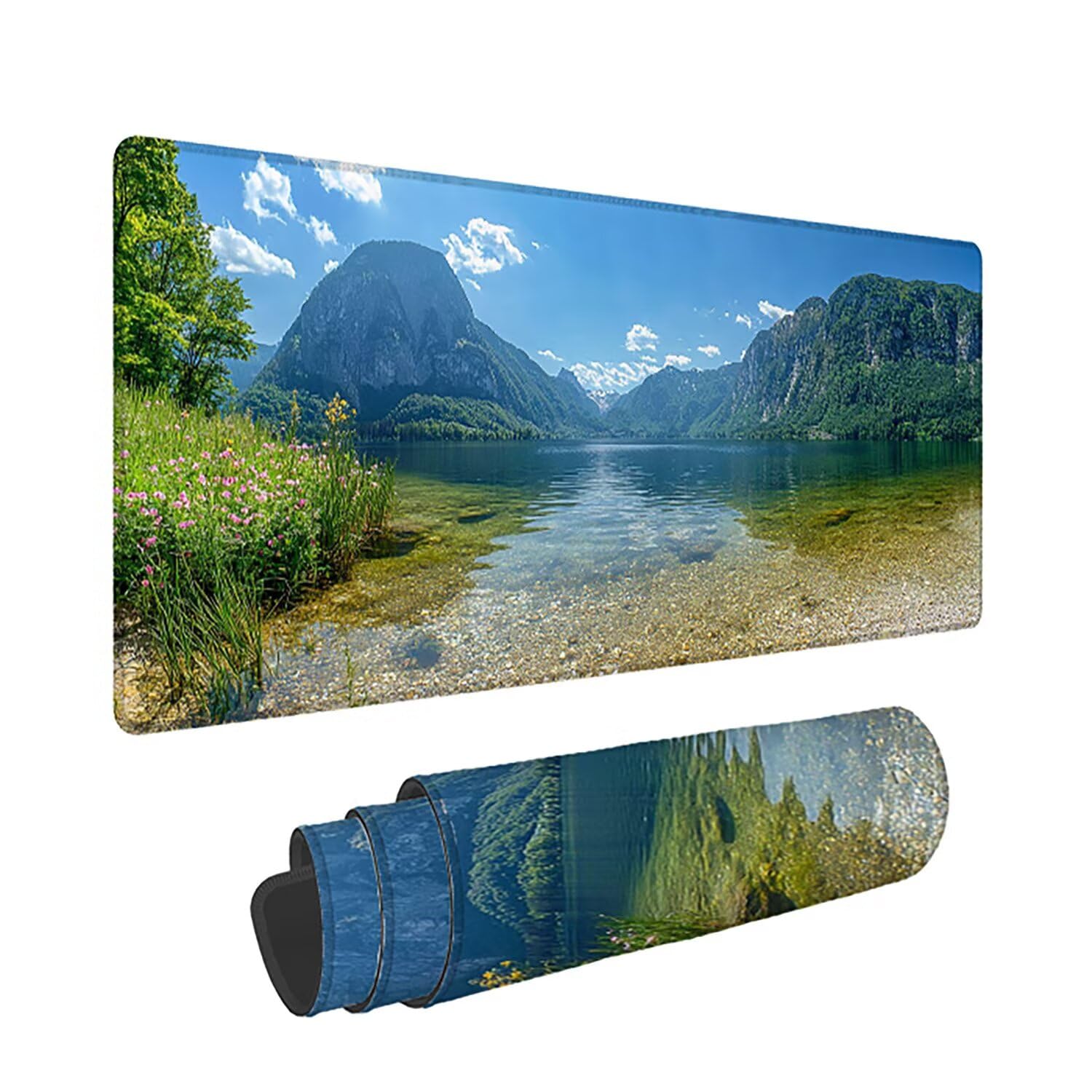 Podkładka pod mysz XXL Valley - 1600x800x3mm - krajobraz Duża mata na biurko z przeszytymi krawędziami Wodoodporna antypoślizgowa do komputera, laptopa poprawia precyzję i szybkość-36750