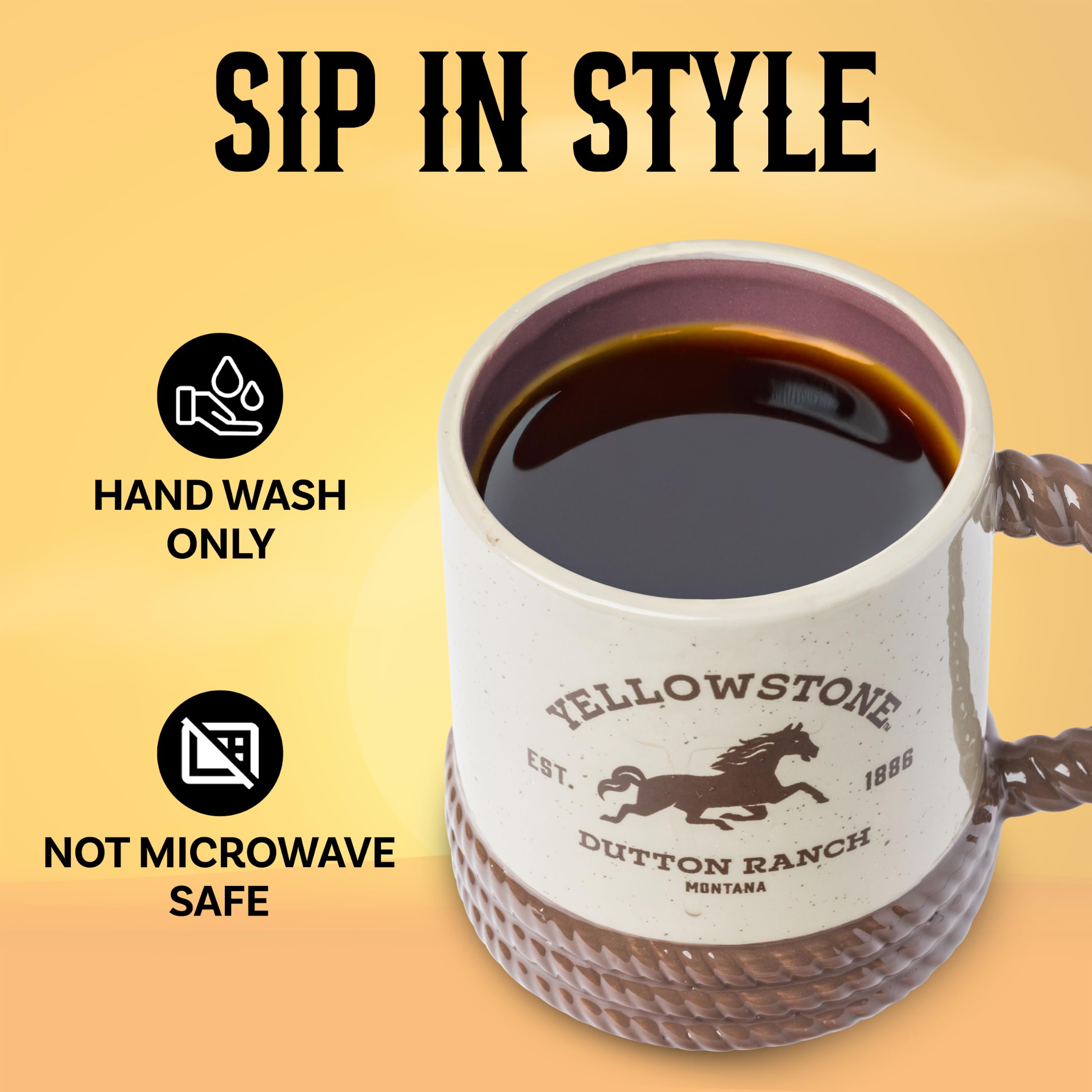 Silver Buffalo Yellowstone Keramiktasse mit Cowboystiefel, 3D-Form, 590 ml