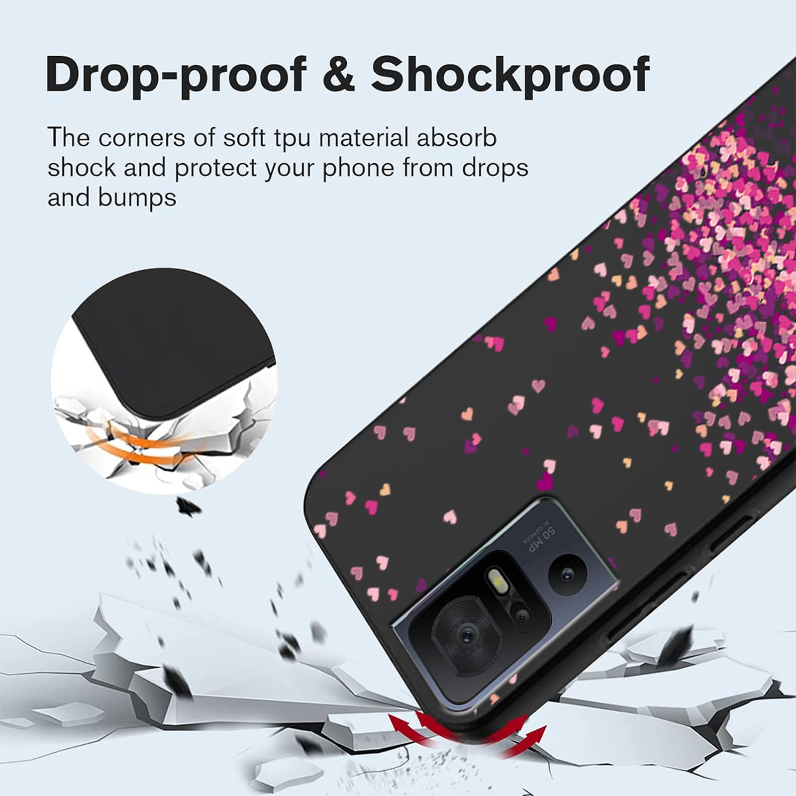 Cover Morbida TCL Con Pellicola Custodia A Libro Morbida Per TCL 40 SE / TCL 50 SE - Include Anche Pellicola In Vetro Temperato Custodia TCL 40 SE - Foto 7