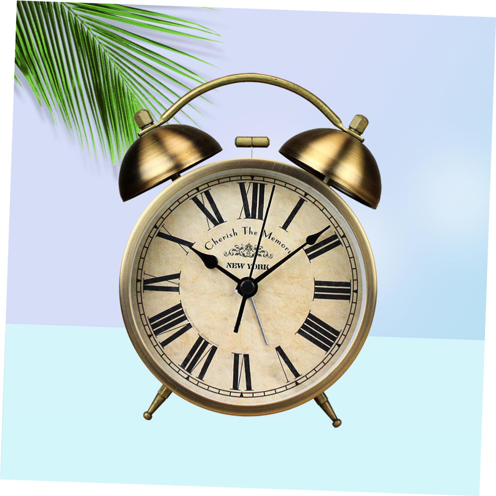 Didiseaon Reloj Despertador Redondo Retro Campana, Pequeño sin Pilas
