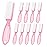 NICEMOVIC 10 Pcs Nail Brush for Cleaning Fingernails, Handle Grip Nail Scrubber Brush, Hand Fingernail Cleaner Brush Manicure Tools Scrub Cleaning Brushes, Use for Toe and Nail Cleaning (Clear-Pink)