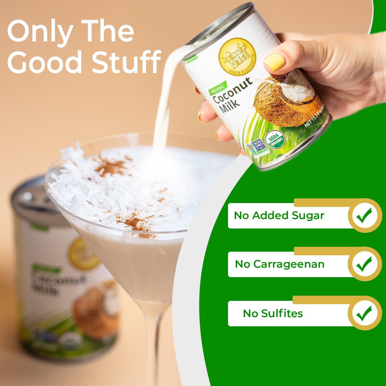 Amazon.com: Four Elephants Unsweetened Organic Coconut Milk -13.5