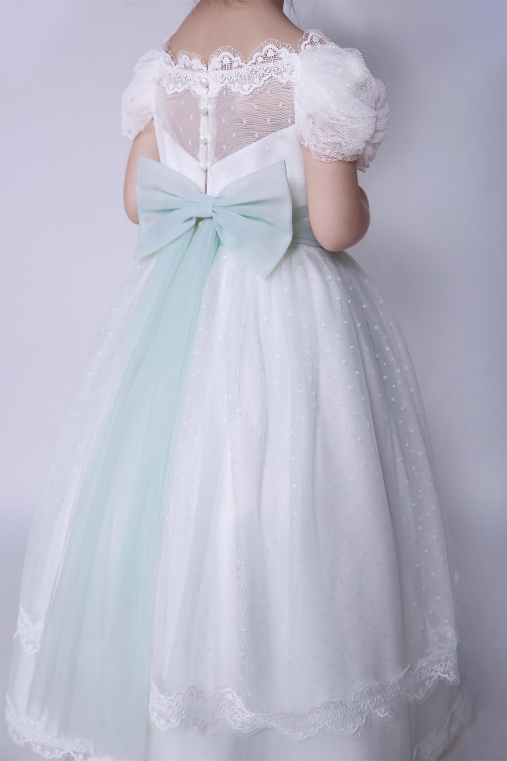 Niñas Primera Comunión Vestidos de Novia Juniors Niña Elegante Largo Blanco Ropa Tamaño 4 5 6 7 8 9 10 12 14