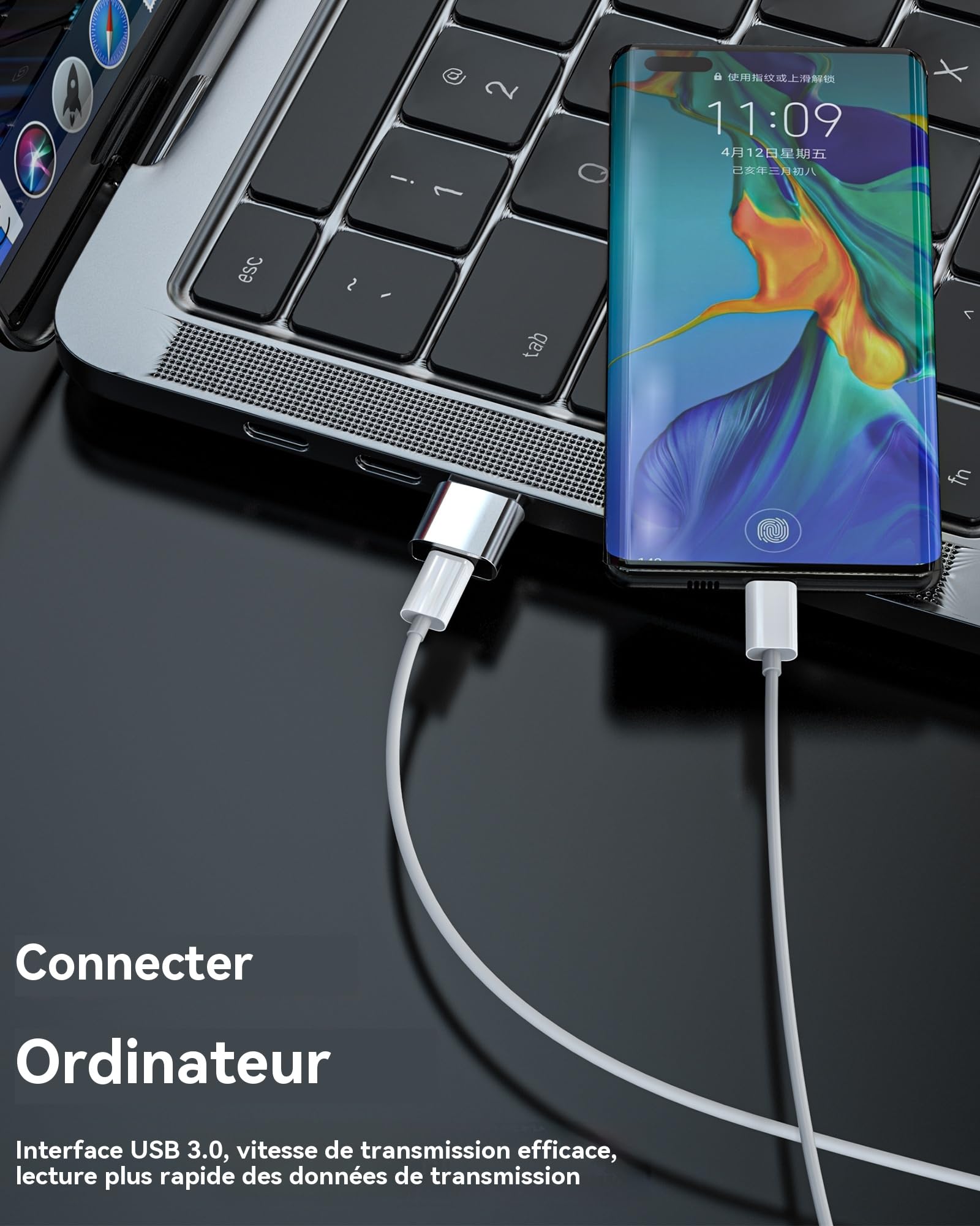 Adattatore Di Ricarica Lightinig To Usb-c Black Per Apple - Foto 8