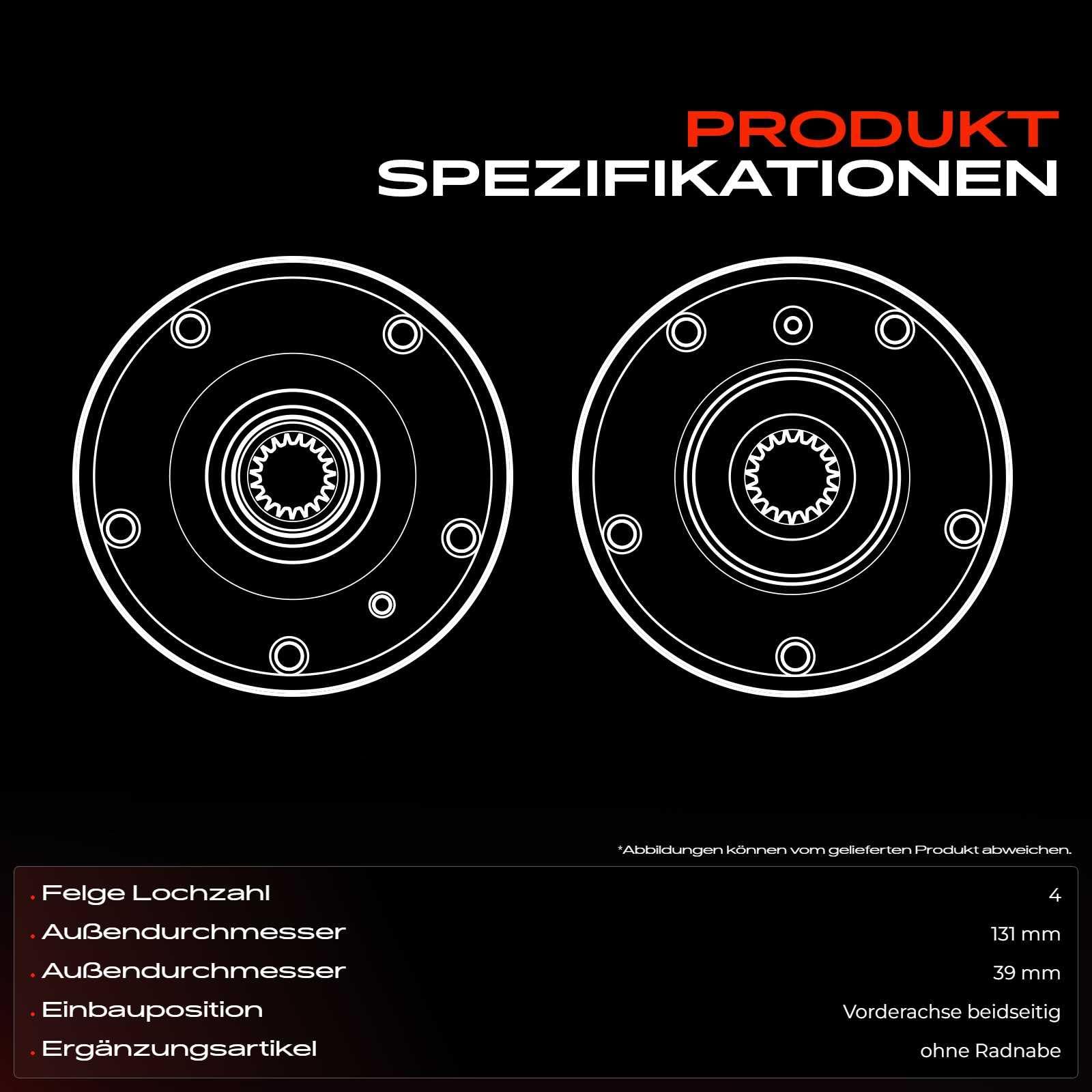 Frankberg 2x zestaw łożysk koła przedniego lewego prawego koła koła z kołnierzem 131 Kompatybilny z Fiesta VI CB1 CCN Fiesta VI Fiesta VI furgonetka Fiesta V Wymień # 1513047