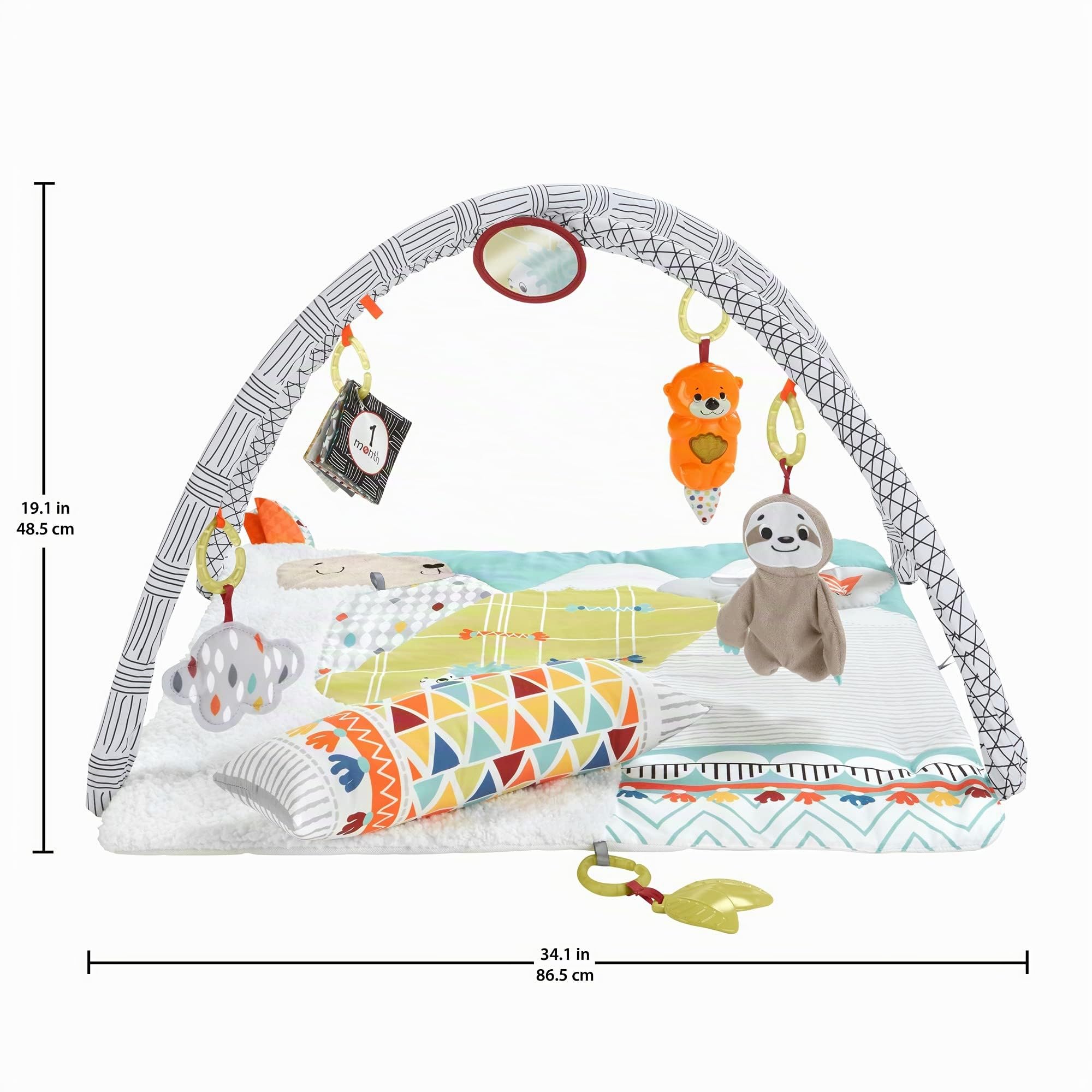 Fisher-Price, Gimnasio sensorial Llama, Manta de Juego para bebés recién Nacidos (Mattel GKD45),Embalaje estándar, Multicolor