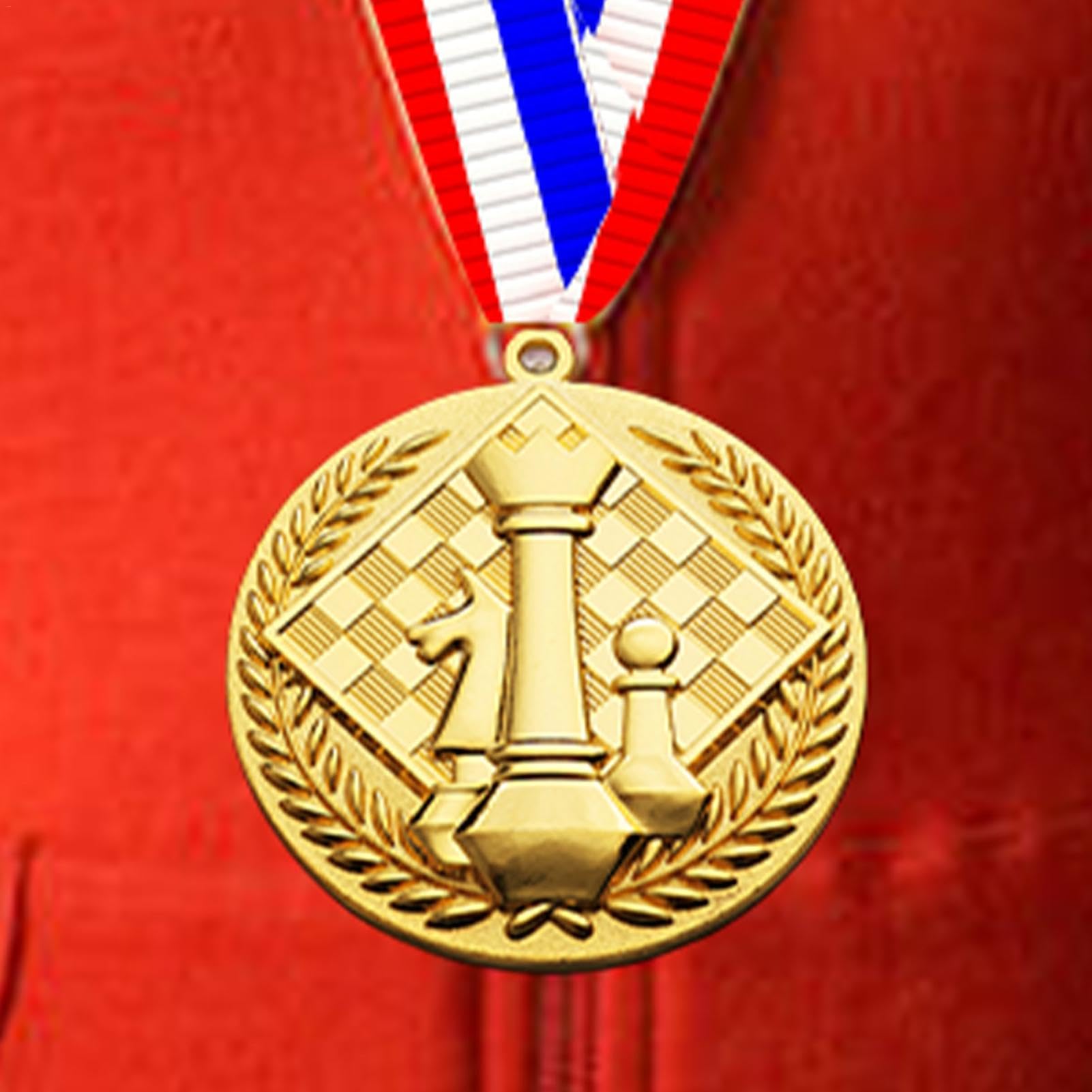 Medallas para premios: medallas de ajedrez en relieve, medallas de oro para niños, medallas portátiles de rollo de honor, premio de trofeo, regalo para niños y adolescentes