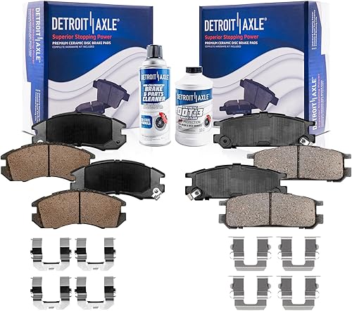 Miniatura 136 de Detroit Axle - Kit de freno para pastillas de freno de cerámica Ford Mustang Base GT 2000 2001 2002 2003 con repuesto de hardware delantero y trasero
