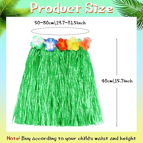 Miniatura 2 de 12 faldas hawaianas de hierba hula para niños para fiesta Luau, cumpleaños, vestido de graduación, espectáculos festivos, fiesta de celebración,