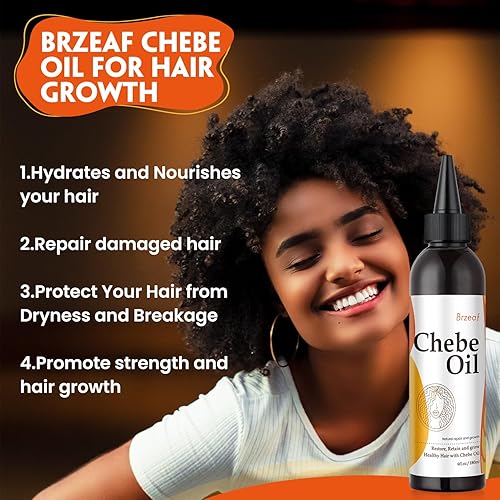 Miniatura 4 de Brzeaf Aceite de Chebe natural para la nutrición del cuero cabelludo y el crecimiento del cabello (6 onzas) - Auténtico polvo chadiano Chebe,