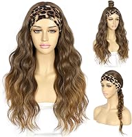 Sapphirewigs Ombre Barna Fejpántos Paróka - 66 cm Hullámos Műhaj, Ragasztómentes, 150% Sűrűség, Mindennapi Viseletre és Cosplayhez 1
