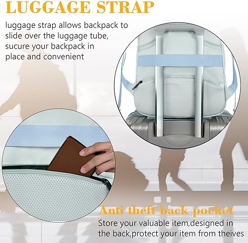 Miniatura 171 de MATEIN - Mochila empresarial para laptop de 15.6 pulgadas, mochila de viaje con puerto de carga USB, resistente al agua, para trabajo, universidad