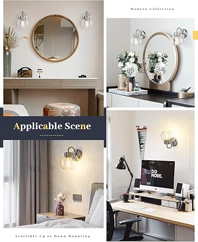 Miniatura 7 de EAPUDUN Lámparas de baño sobre espejo, 1 luz de níquel cepillado para baño, apliques de pared modernos para baño, lámpara de porche de baño,