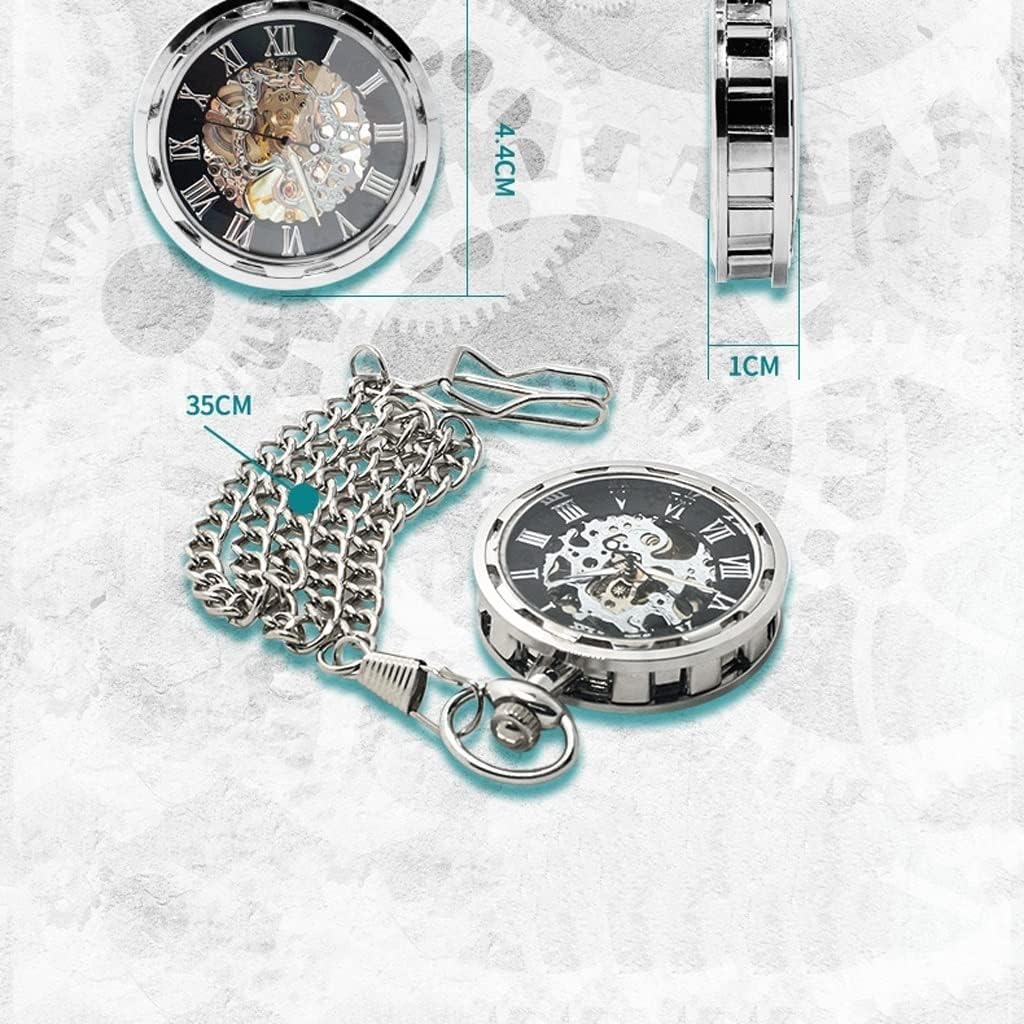 Vintage Pocket Watch Men Watch with Chain for Graduation Xmas Fathers Day (Color : A) (A)