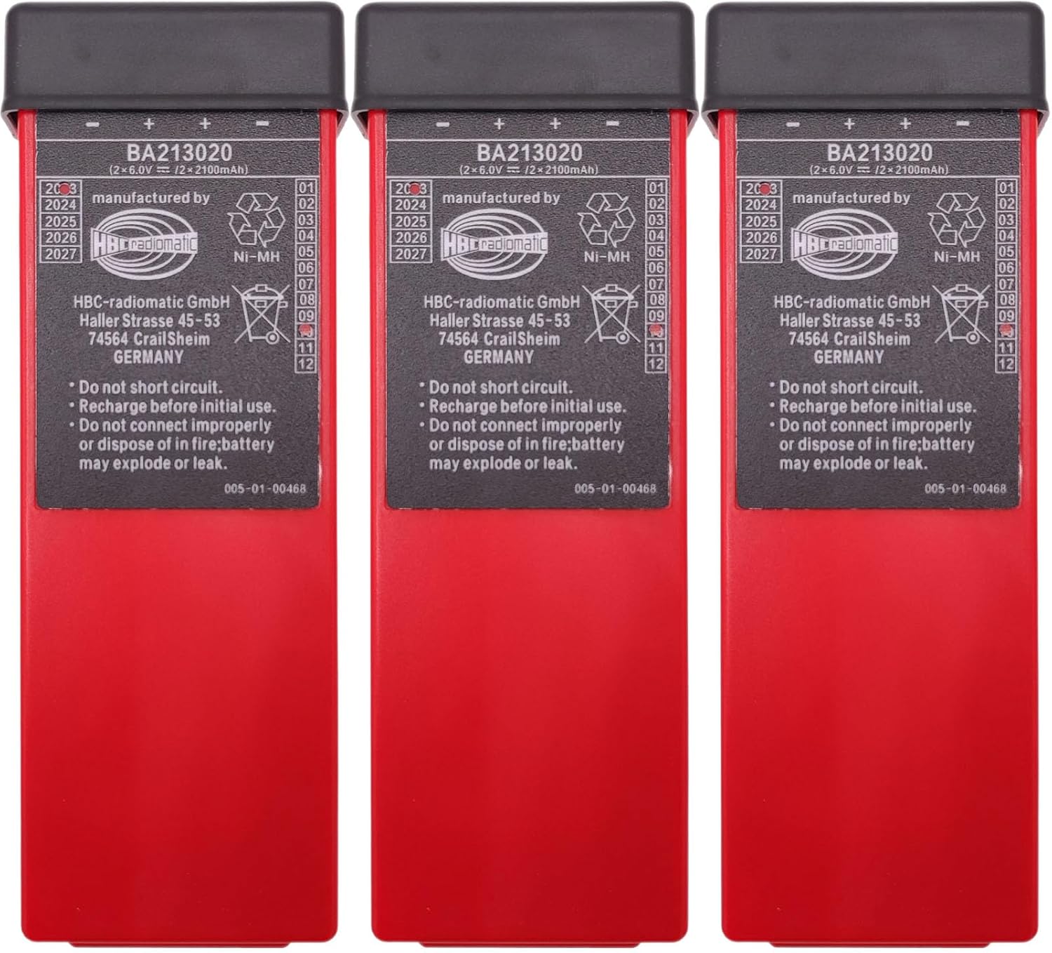 (3 Pieces) BA213020 6V 2100mAh Ni-Mh Rechargeable Battery HBC Radiomatic Battery BA213020 BA214061 FUB10AA for HBC Crane Remote Control Pump Truck Battery