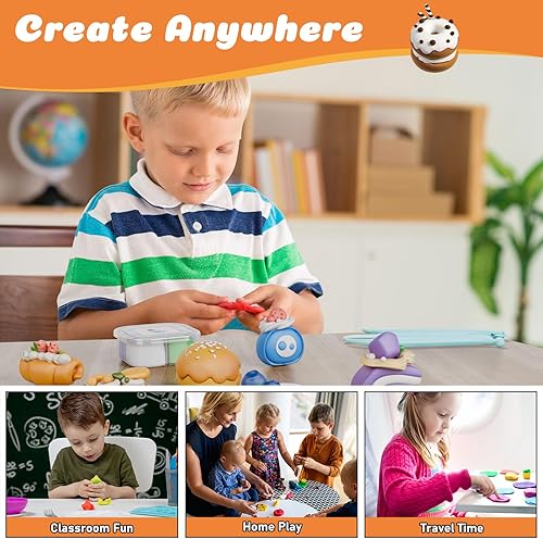 Miniatura 7 de Arcilla de modelado Air Dry para niños, kit de 12 cajas de arcilla con 4 herramientas y tutoriales, kit de manualidades suave para proyectos de