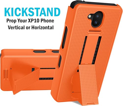 Miniatura 3 de Nakedcellphone - Funda con clip para Sonim XP10 5G funda rígida delgada para teléfono con soporte y rotacióntrinquete Combo de funda de cadera para