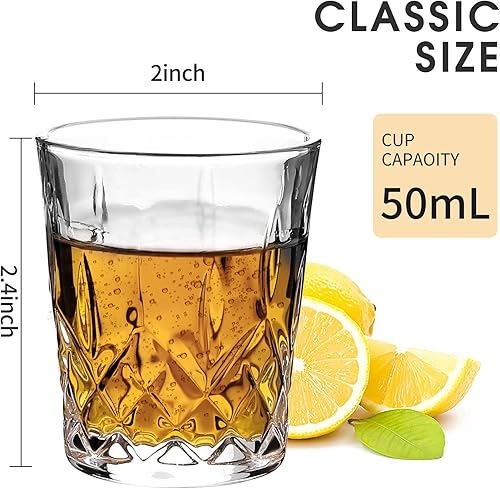 Miniatura 2 de Vasos de chupito de tequila de 1.7 onzas con base pesada, vasos de cristal cordial (juego de 8)