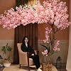 Handmade Artificial Cherry Blossom Tree for Home, Office Weddings - Simulated Fake Tree with Base for Indoor and Outdoor Decor - Lifelike Simulation