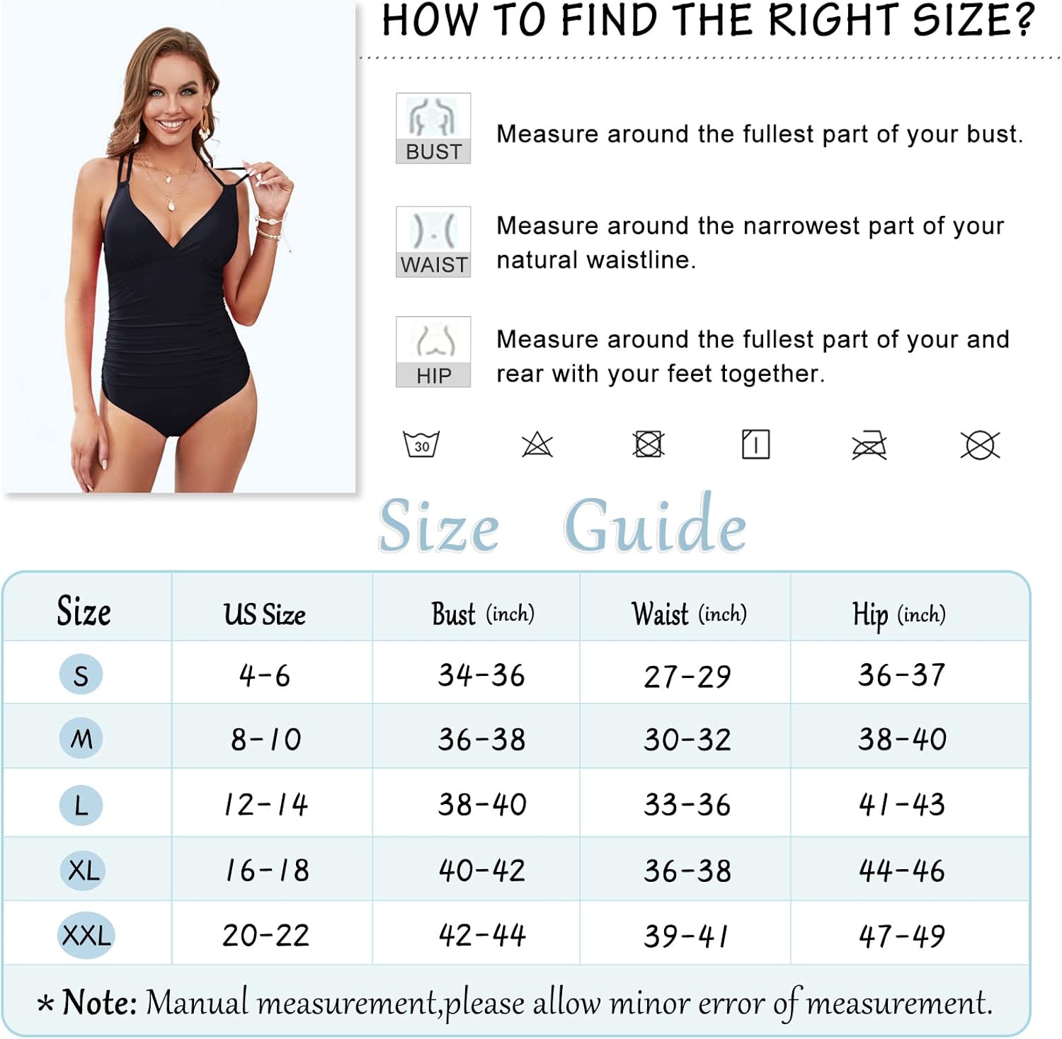 SYKT Women's One Piece Tummy Control Bathing Suits for Women Swimsuit V