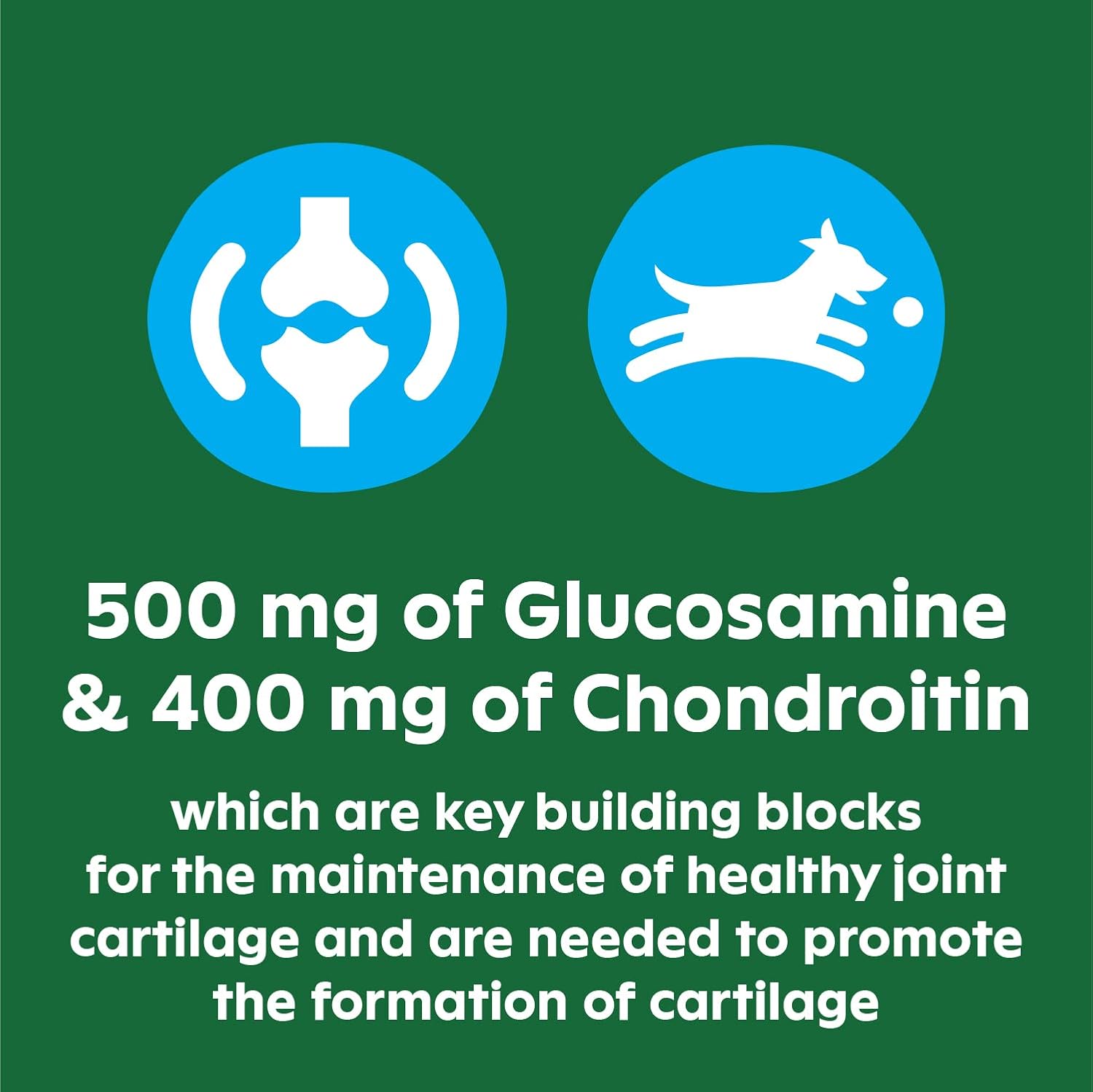 Greenies Supplements Hip & Joint Supplements for Dogs with Glucosamine and Chondroitin, 30 Count Chicken-Flavor Soft Chews Dog Joint Supplements