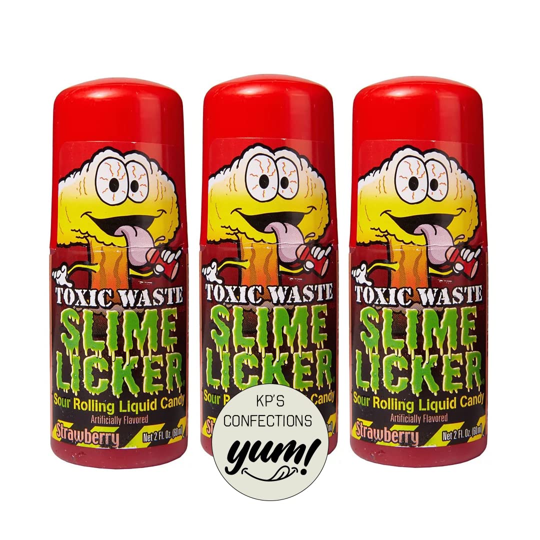 Buy Slime Licker 3Pack of Sour Rolling Liquid Candy 3 Strawberry