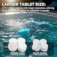 Vista 6 de XtremeClear - Pestañas de cloro de 5 libras y 1 pulgada para piscina, bañera de hidromasaje y spa, elimina bacterias y algas, desinfectante que hace