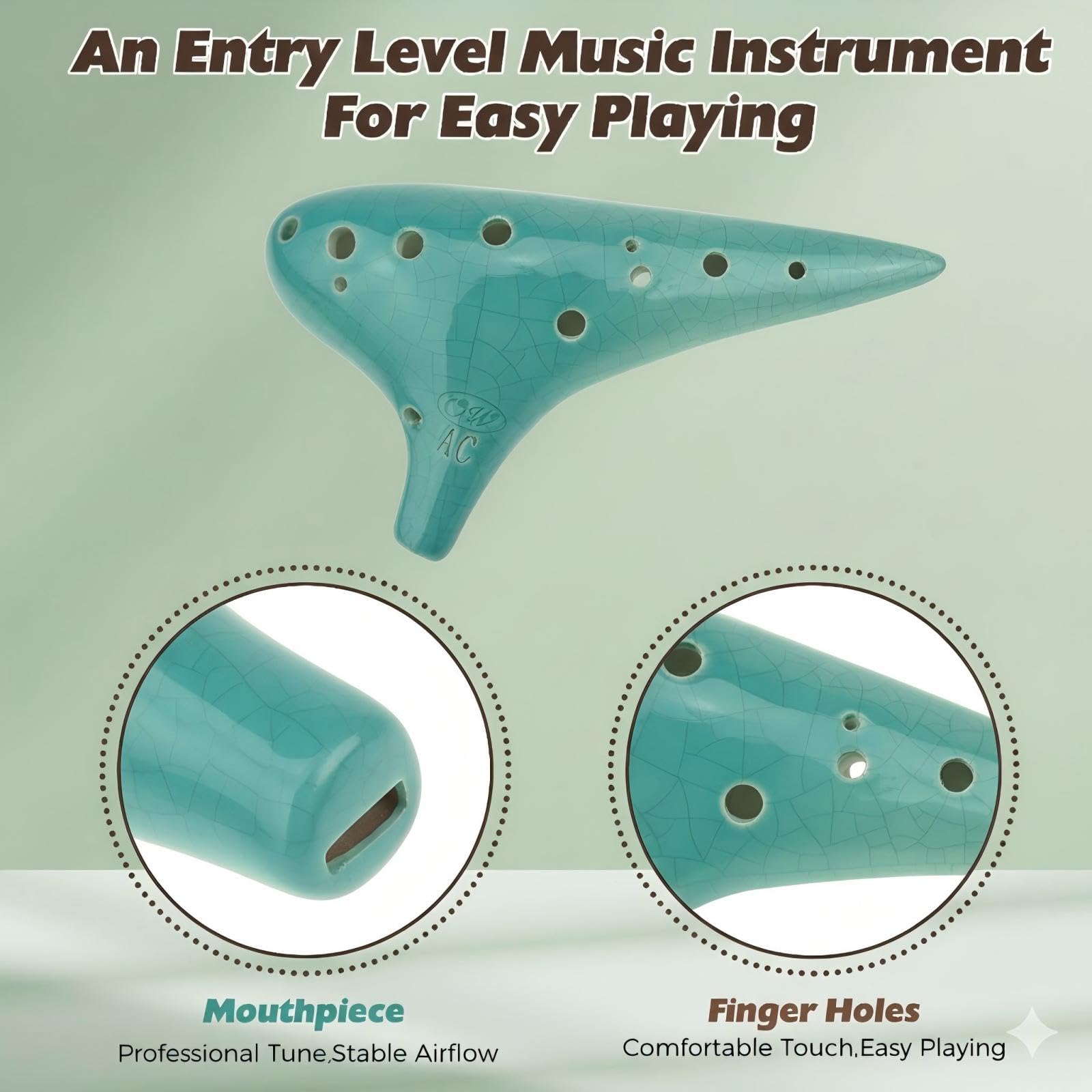 Amazon.com: OcarinaWind® 12 Hole Ocarina Exquisite Craft of Blue