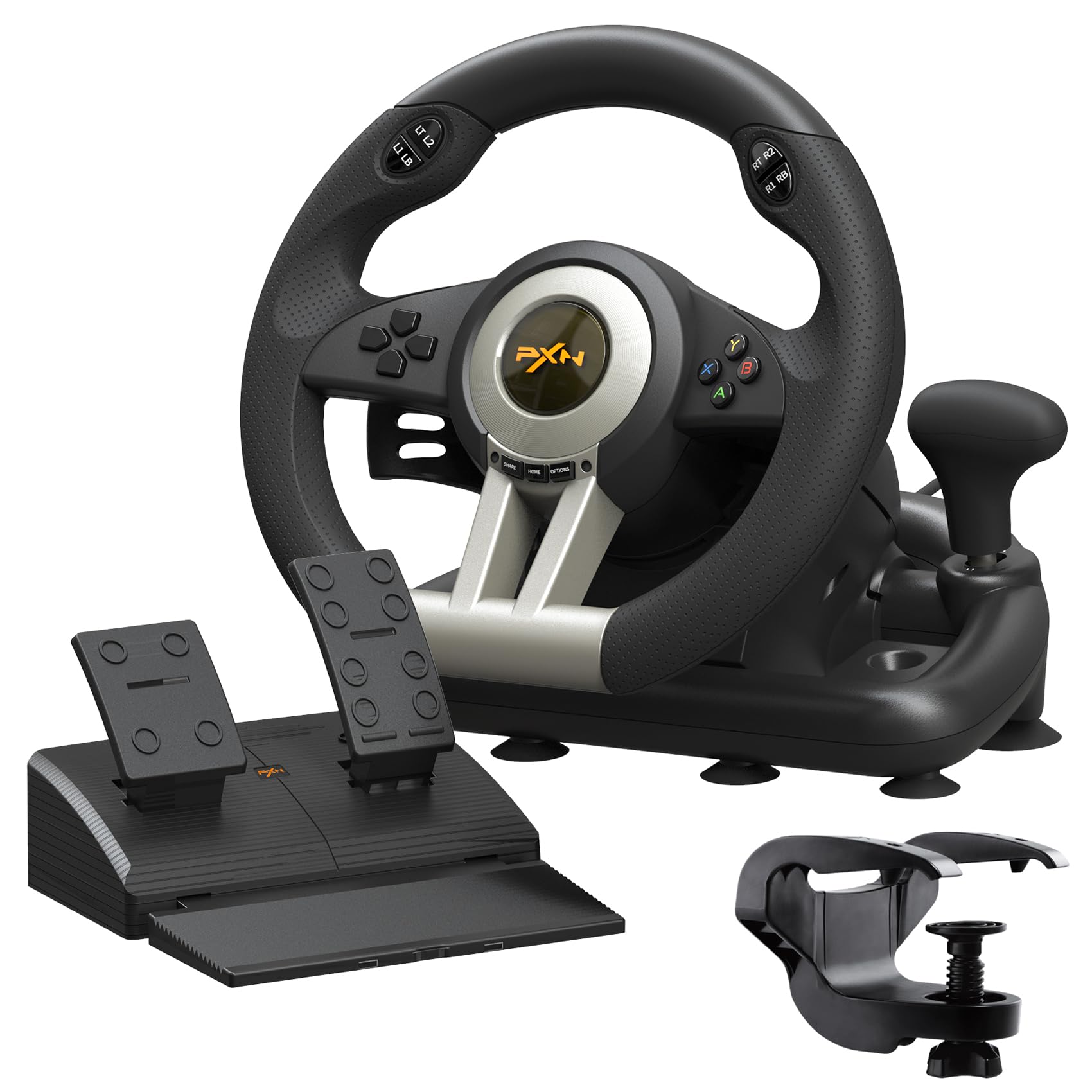 PXN PC Racing Wheel, V3 PRO 180 Degree Universal USB Car Sim Game Steering Wheel with Pedals for Xbox One, Xbox Series S/X, PS3, PS4, Switch - Nintendo Switch - Very Good - Used Controller