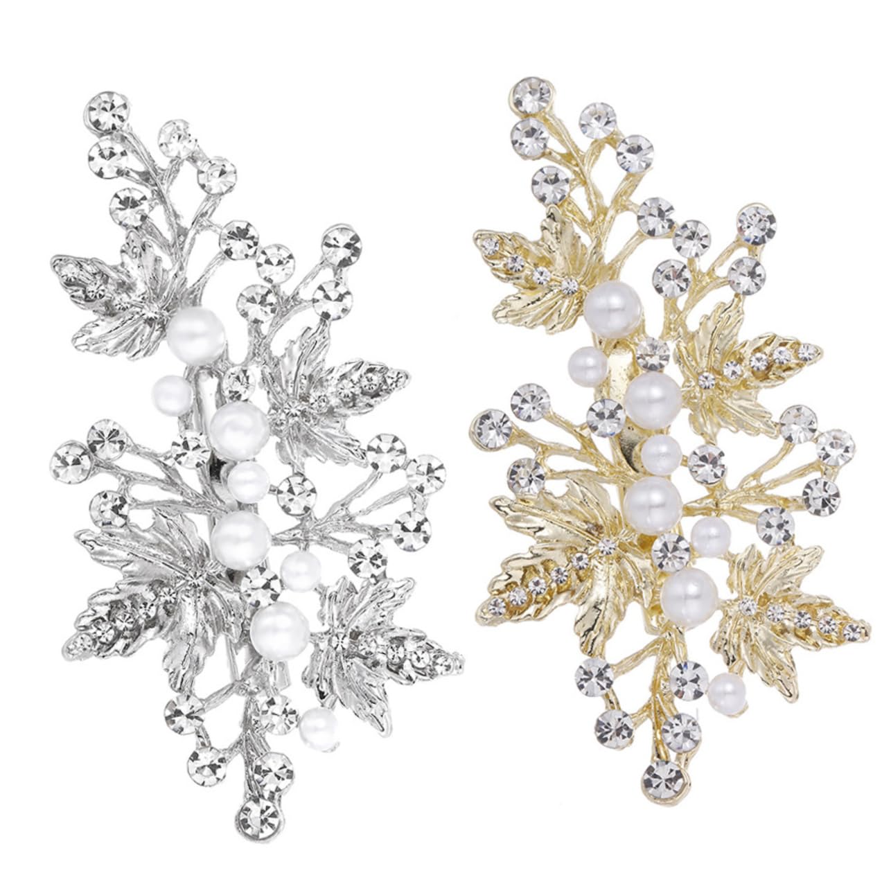 MAGICLULU 10piezas De Pelo Perlas y Diseño De Accesorios De Novia Brillantes Horquillas De Rincón Piedras De Rhinestone Clips De Cabello Elegantes y