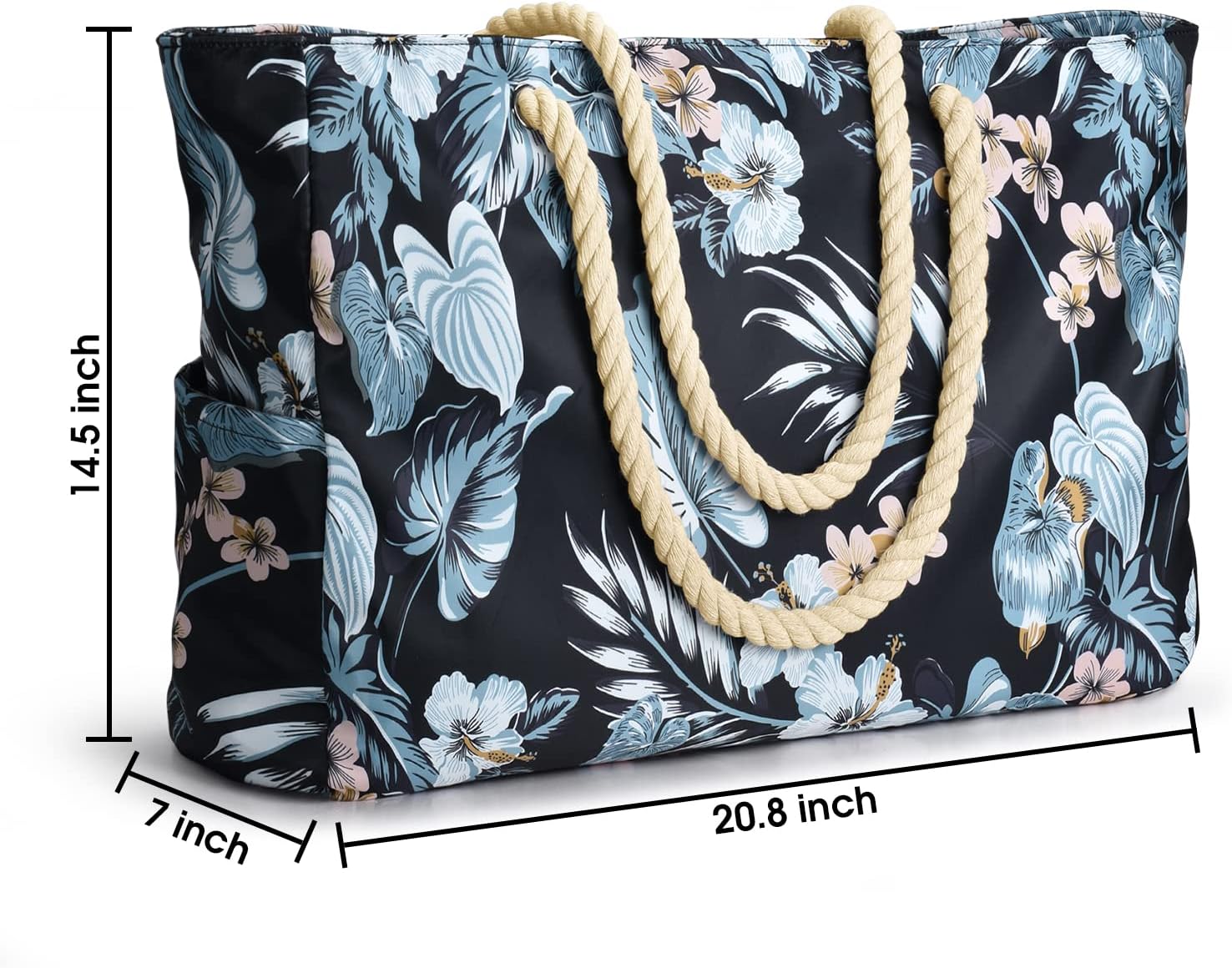 Becokan Beach Bag Large Beach Tote Bag for Women Waterproof Sandproof Swim Pool Bag With Zipper - Image 6