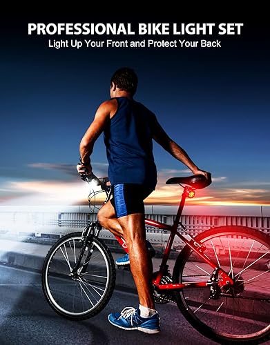 Miniatura 7 de Luces de bicicleta superbrillantes de 1000 lúmenes para conducción nocturna, 8+7 modos de luces de bicicleta de aleación de aluminio resistentes